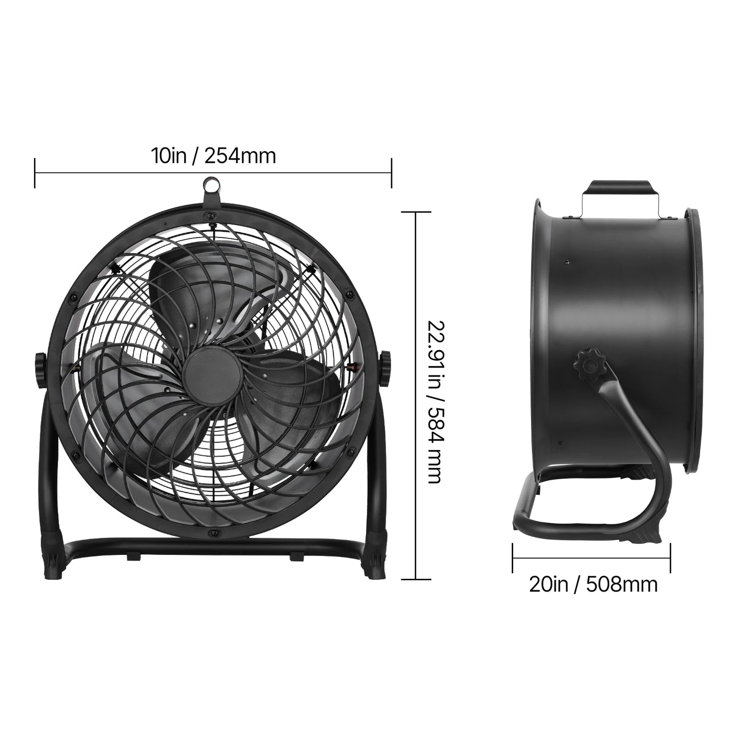 VEVOR Floor Fans 3 Speeds High Velocity Heavy Duty Industrial Fan 4800 CFM 360° Adjustable Tilt for Gym Home Commercial Shop