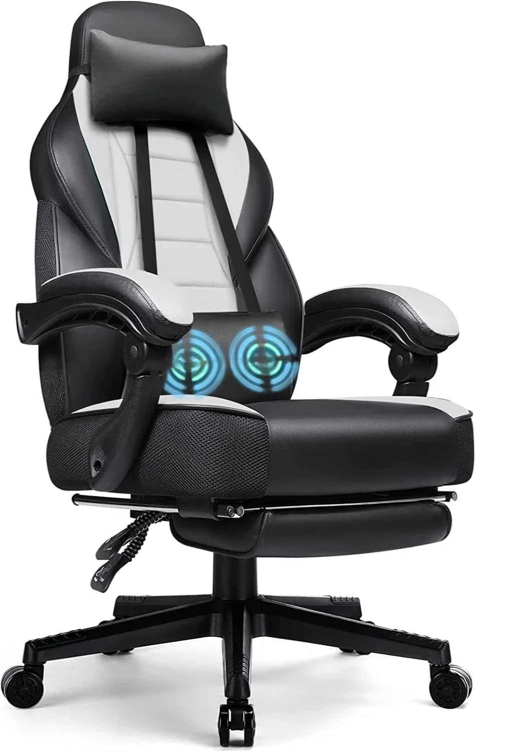 Gaming Chair with Footrest and Massage, Big and Tall Gaming Chair for Adults, Ergonomic Heavy Duty Gaming Chairwith Large Size