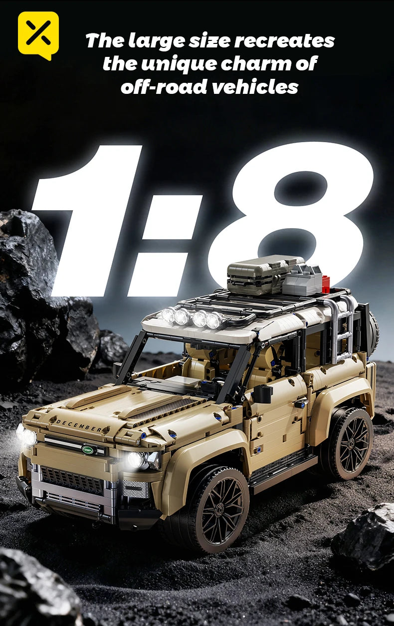 KAVOWORLD 3 Colors DIY Outdoor Off-Road Racing Truck Blacks Kits 1:8 Building Technical Pickup Car Bricks Toys For Family Party