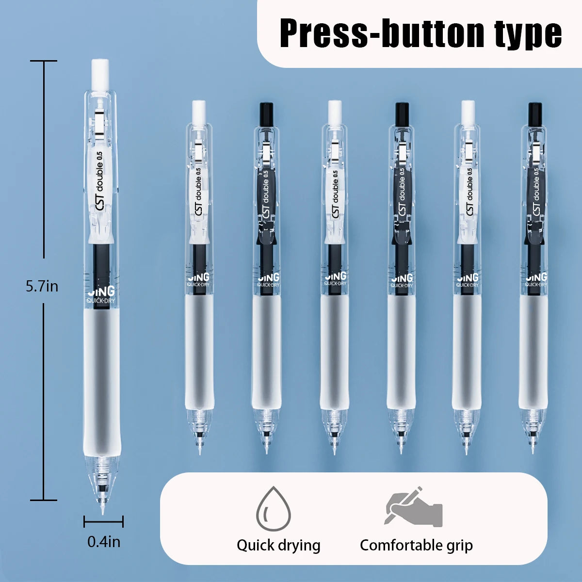 Gel Pens 12 Pack - Retractable, Ultra Fine Tip 0.5mm, Durable Non-slip Pen Body, Suitable for Students and Office - Cheap