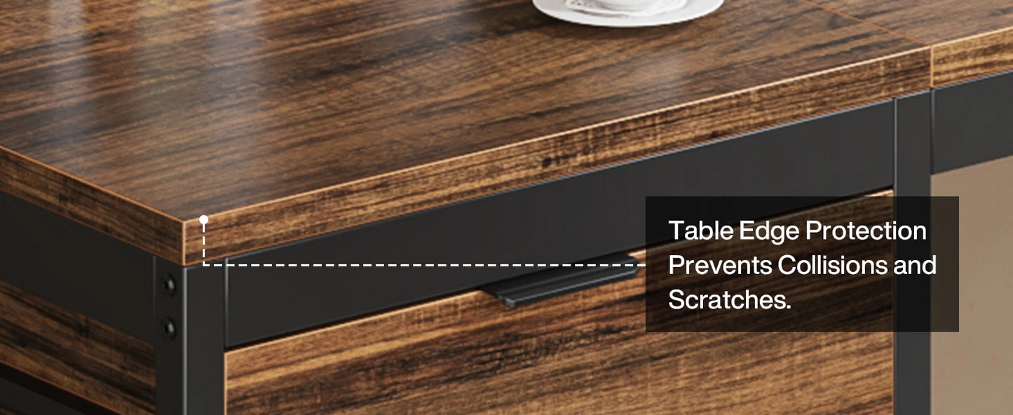 Tribesigns Computer Desk with 3 Drawers, 59-Inch PC Desk with Reversible Drawers, Industrial Study Writing Table Workstation