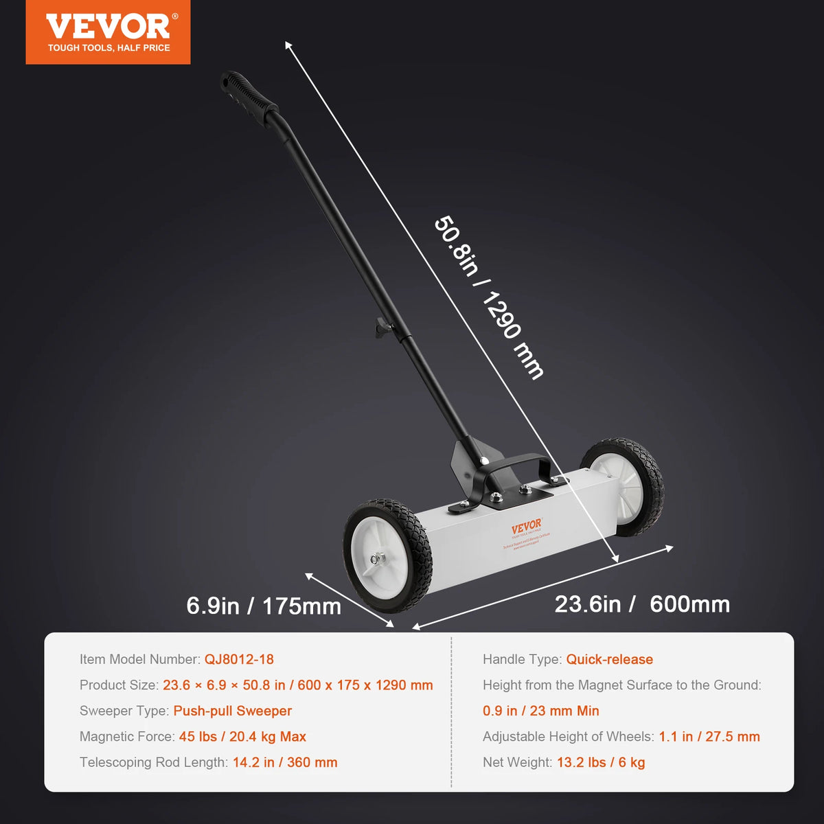 SucceBuy Telescoping Magnetic Sweeper For Lawn And Road Cleanup