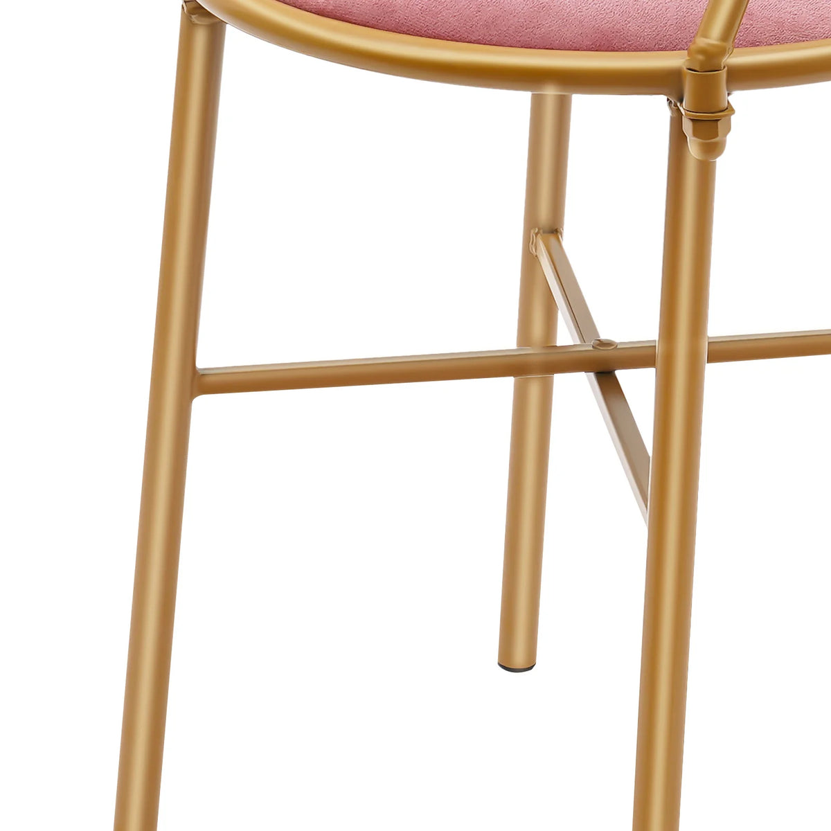 Pink Butterfly Back Flannelette Vanity Stool Makeup Chair for Bedroom Dresser