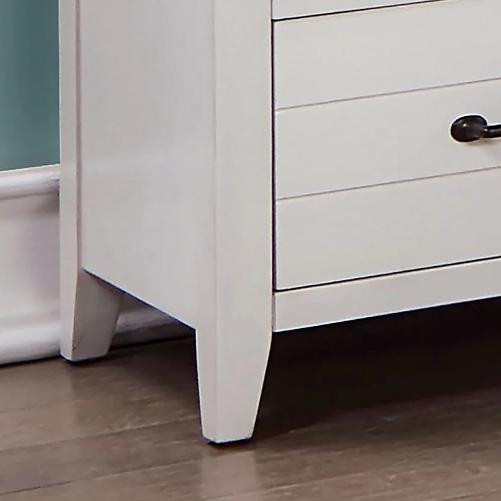 Modern 2-Drawer Nightstand with Brass Pulls Durable Wood Construction Ample Storage Space Bedroom Furniture Preassembled Design