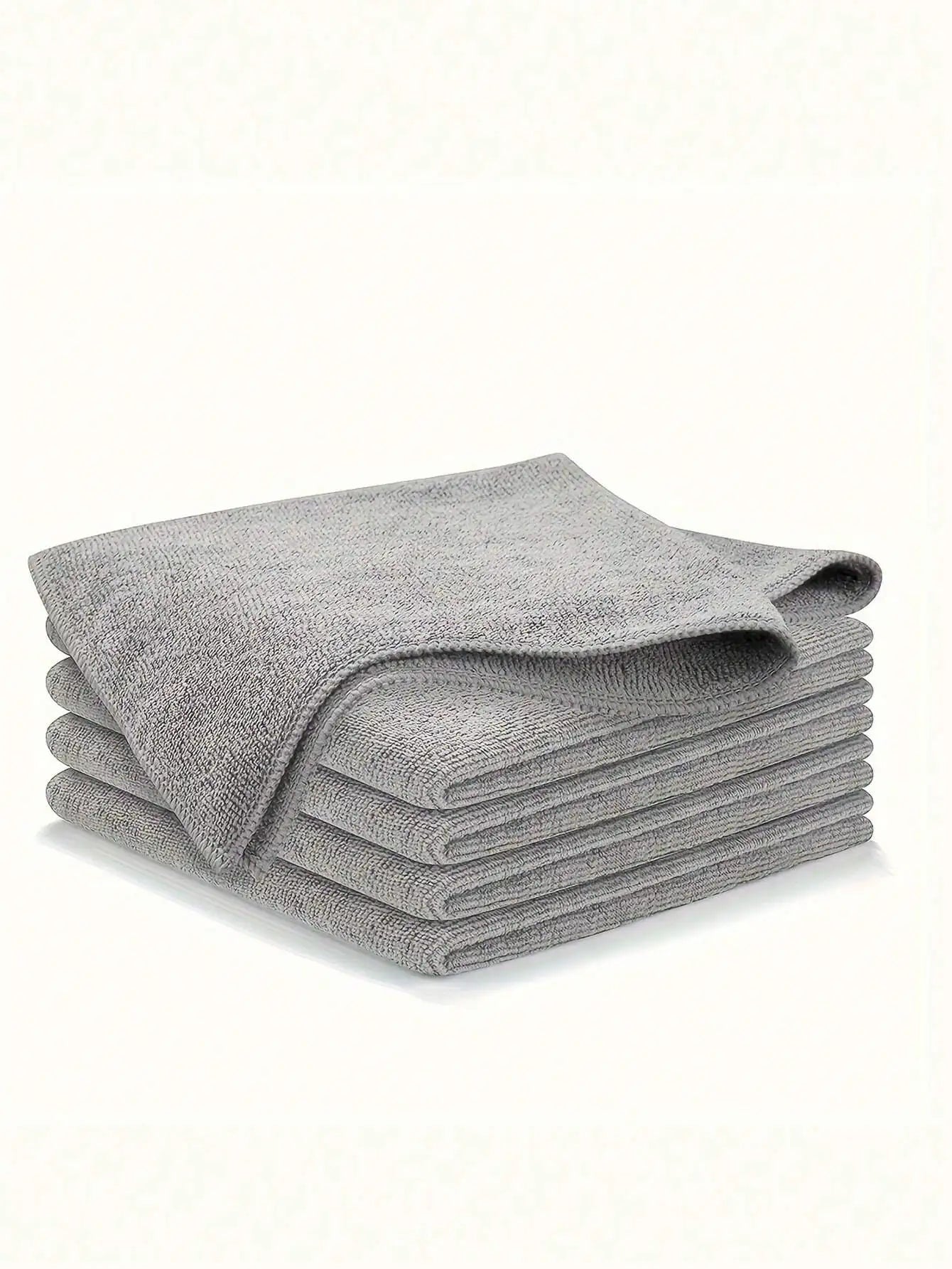 5/10pcs Microfiber Light Gray Kitchen Towel Set, Highly Absorbent, Soft & Easy To Clean, Suitable For Cleaning Glass, Cooking Surfaces, Pots & Pans, Faucets, Appliances, Cars, Kitchen, Bathroom, Home