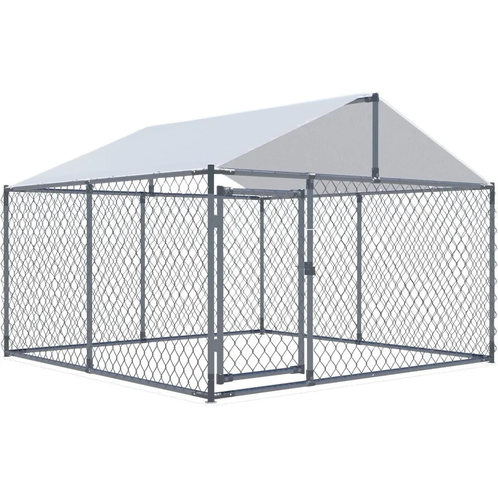 Dog Kennels Outdoor Large Dog Cage Heavy Duty Dogs House Extra Wide Outside Pet Kennels with Water-Resistant Cover