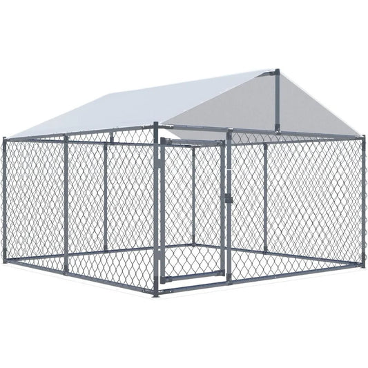 Dog Kennels Outdoor Large Dog Cage Heavy Duty Dogs House Extra Wide Outside Pet Kennels with Water-Resistant Cover