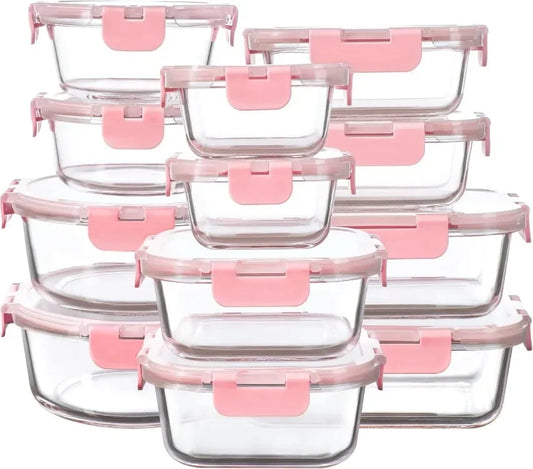 Best Seller 12 Pack Glass Storage Containers with Lids, Leak-Proof Meal Prep Containers, Dishwasher/Microwave/Oven/Freezer Safe