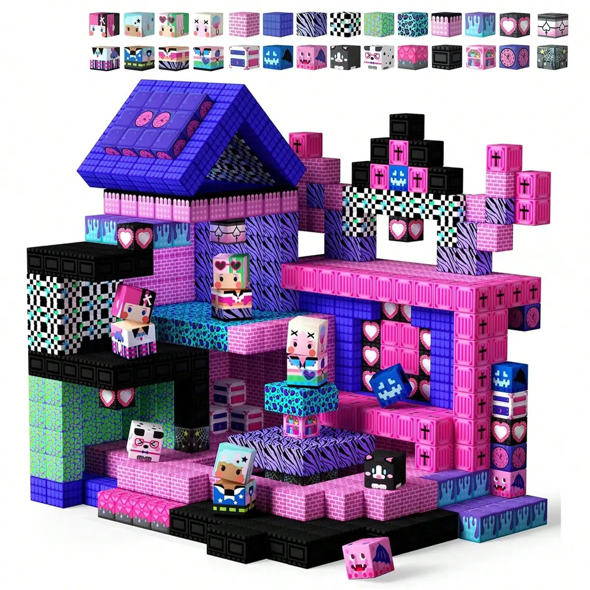 50-300pcs Magnetic Building Blocks & Tiles - STEM Magnetic Tile Role Play Music Cool Girl World, Imaginative Construction Toys, Building Cubes Toy Set, Girly Series, Pretend Play, Sensory Learning Toys, Suitable For Children