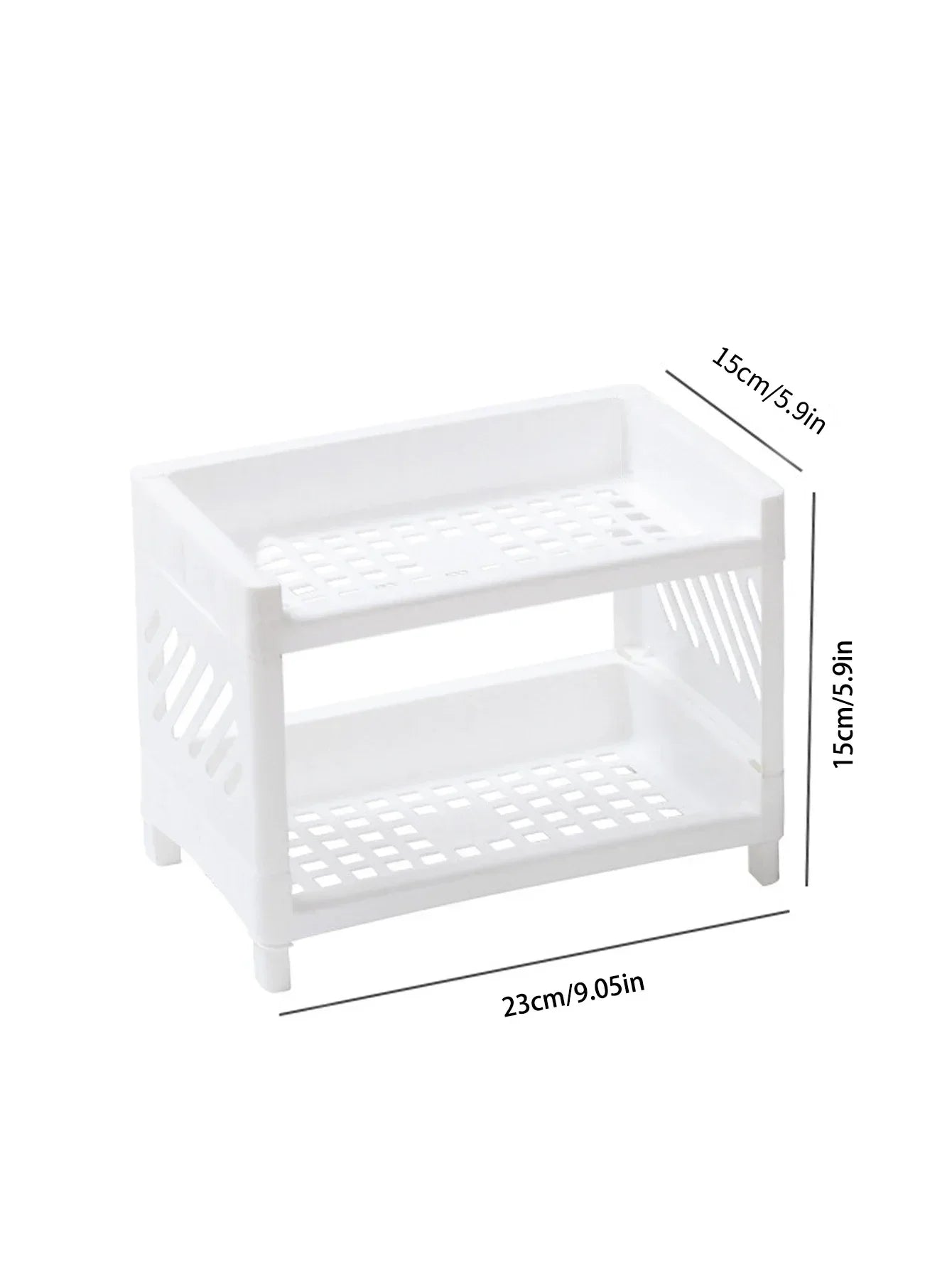 Modern Double-Deck Desk Storage Rack – Open Frame Office Organizer for Stationery, Notebooks & Daily Sundries