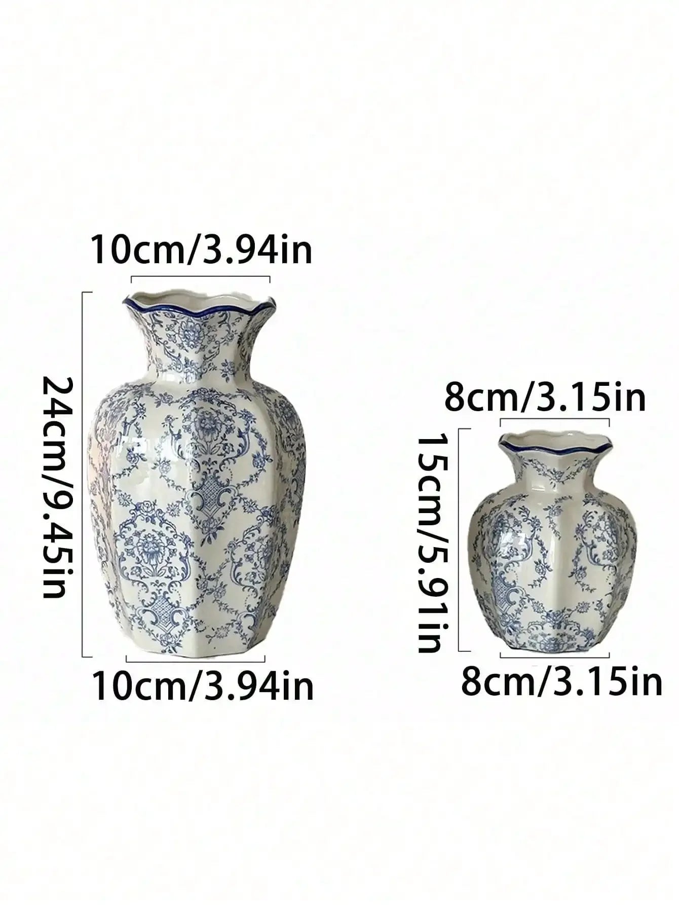 1 Pc Blue & White Porcelain Vase, New Chinese Retro Flower Vase, Living Room, Entrance, Office Floral Decor, Atmosphere Photogra