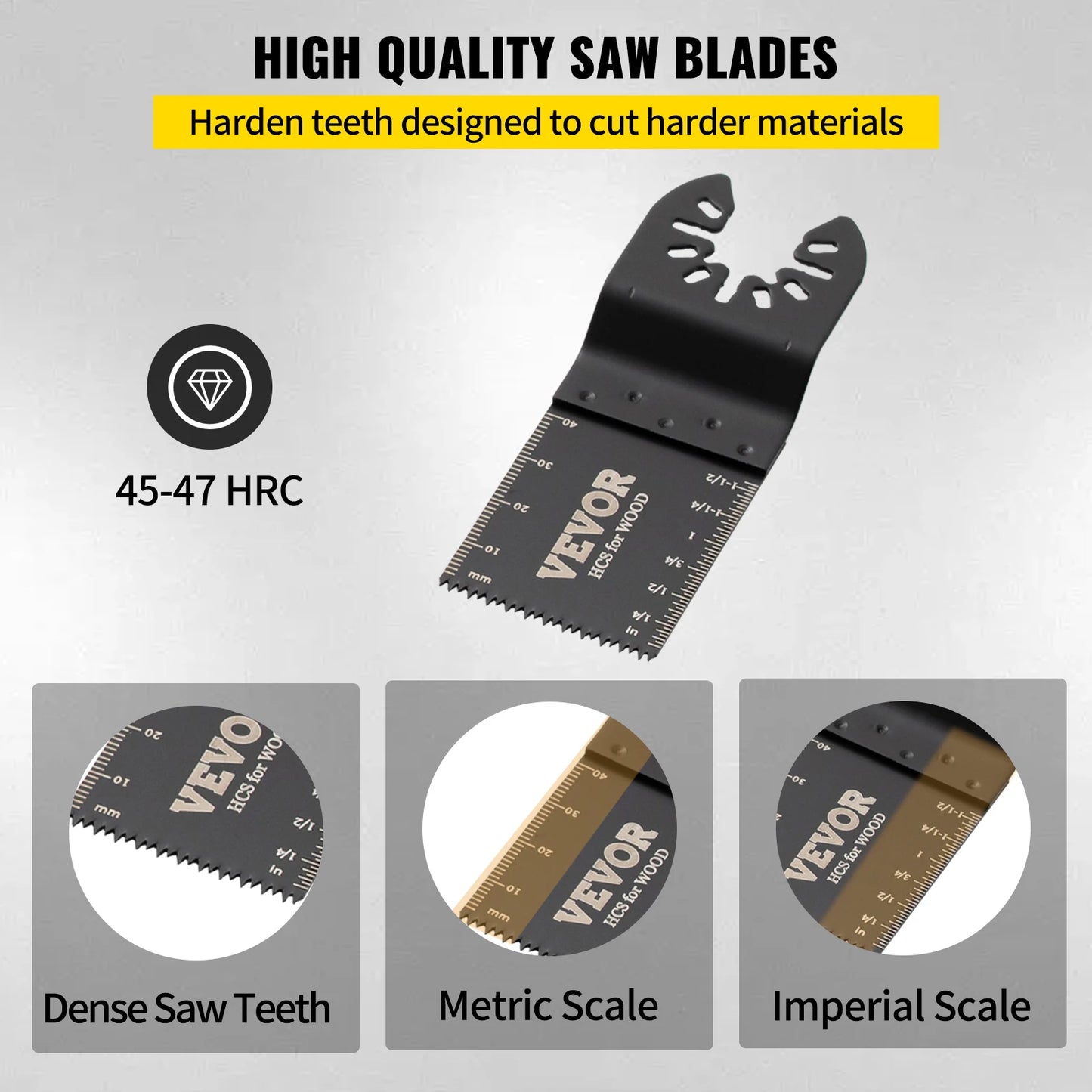 SucceBuy 100PCS Oscillating Saw Blades Quick Release Multitool BladesKit HCS Tool Blades Cut Cutter for Wood Plastic Metal Nails