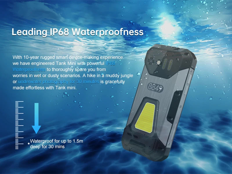 8849 Tank Mini Rugged Smartphone  4.3 inch 100MP Camera 256GB 16GB 5800mAh Android 13 CellphoneWaterproof Mobile Phone