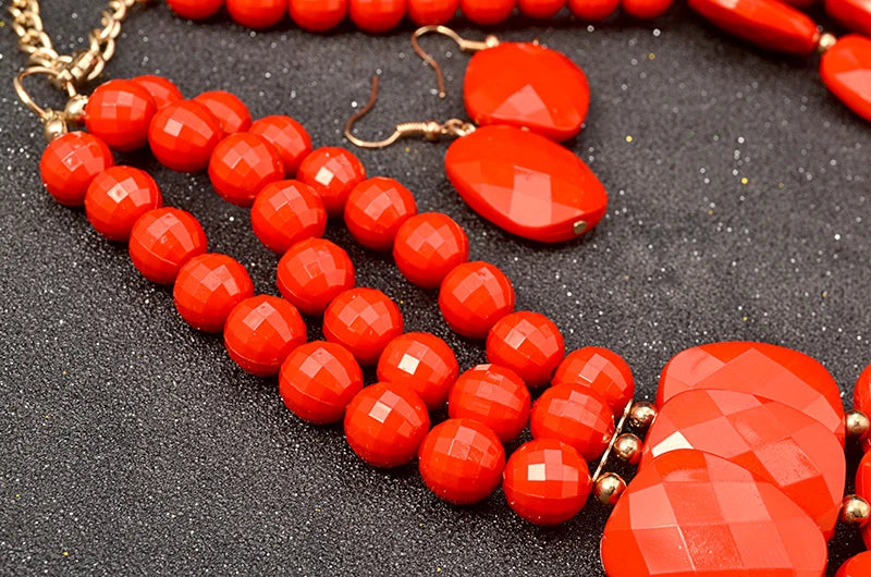 UDDEIN African Beads Jewelry Sets Multi layer Nigerian Wedding Indian Jewelry Sets Luxury Statement Choker Necklace Jewellery