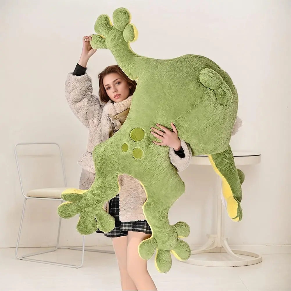 Large Green Frog Plush Toy, 31.5in Hugging Pillow for Kids