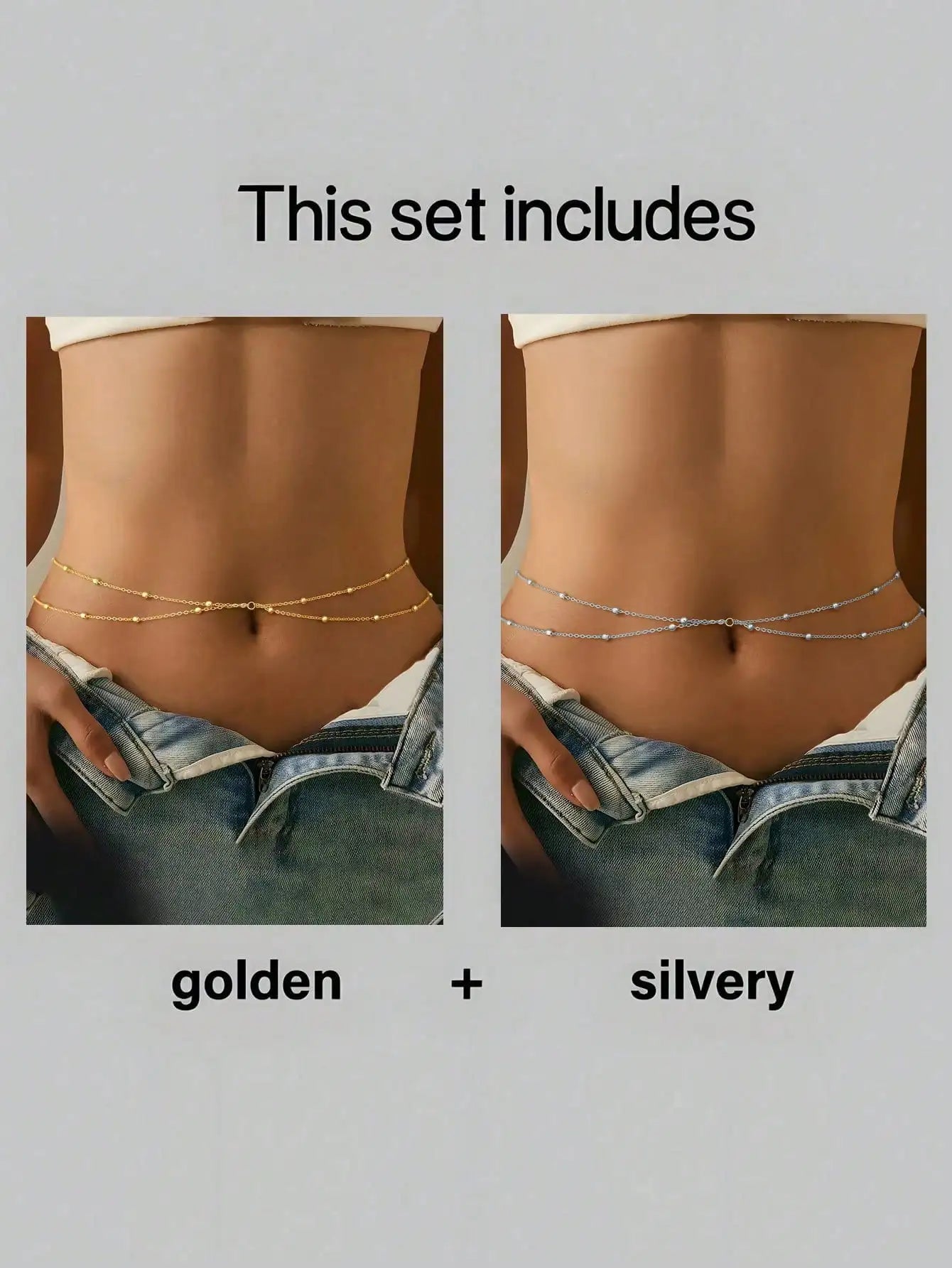 1pc Women's Sexy Criss-Cross Layered Body Chain, Minimalist Beaded Waist Chain, Fashion Accessory, Summer Beach Party Essential