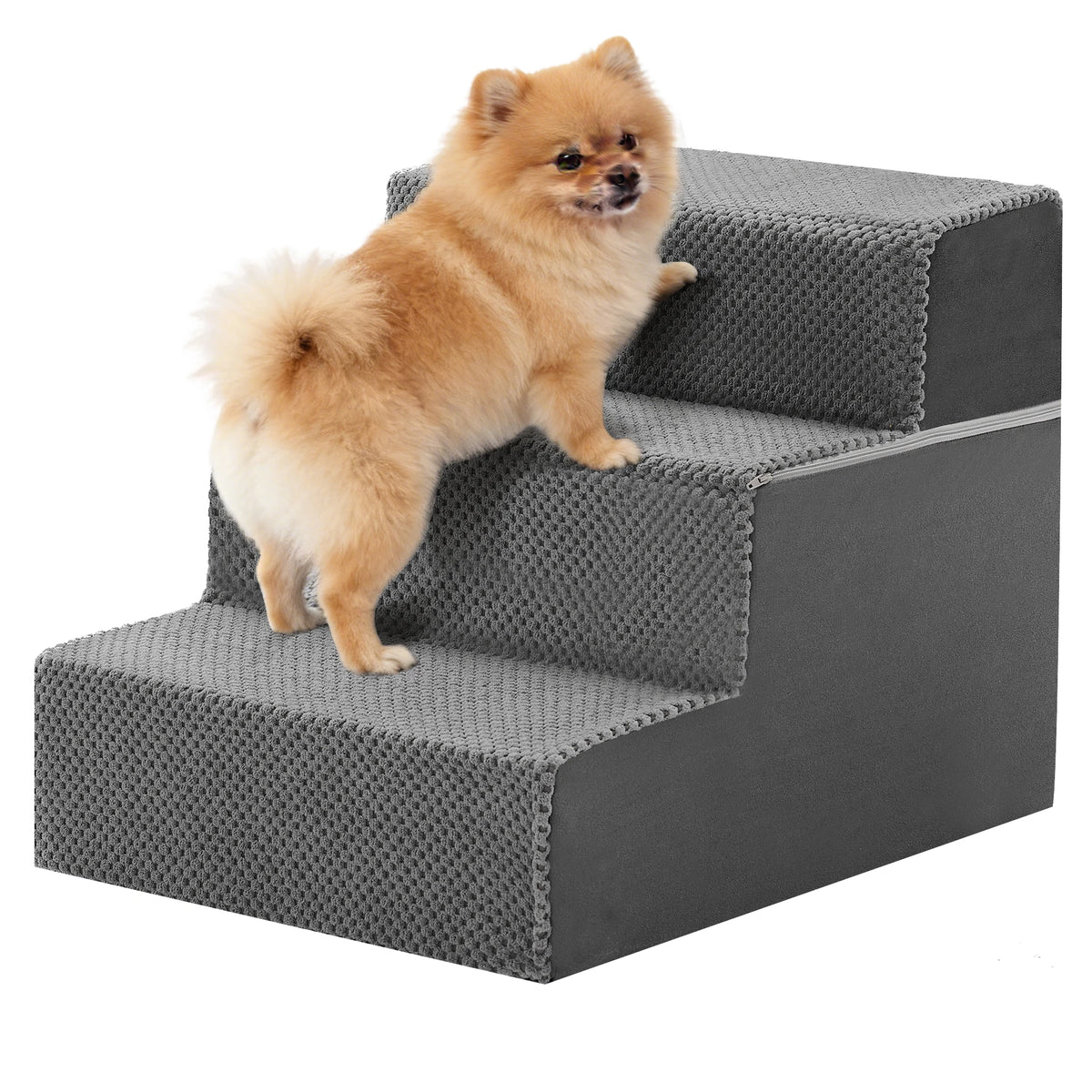Curved Foam Dog Stairs Ramp for Small Dogs Non Slip Indoor Pet Steps