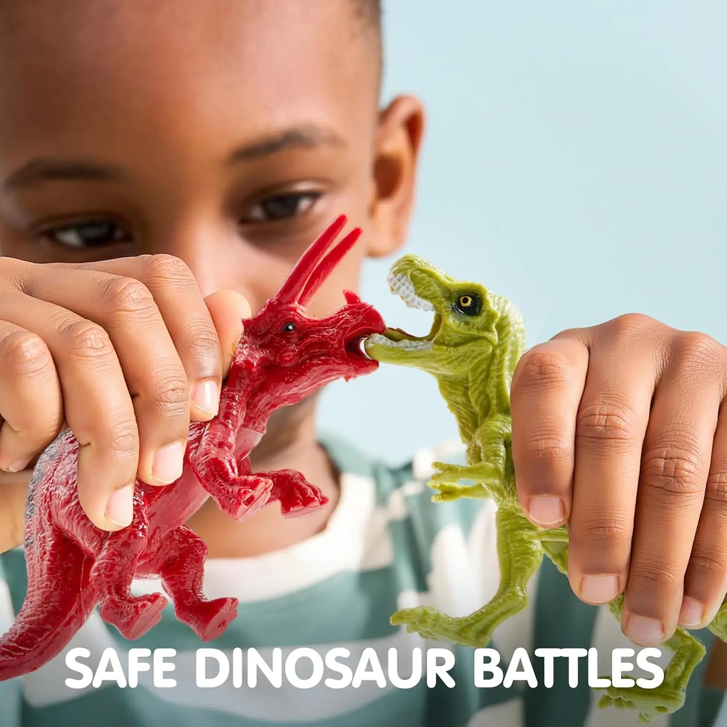 17 PCS Dinosaur Toys Set with Play Mat & Storage Cage, Realistic Figures for Kids Ages 3-5