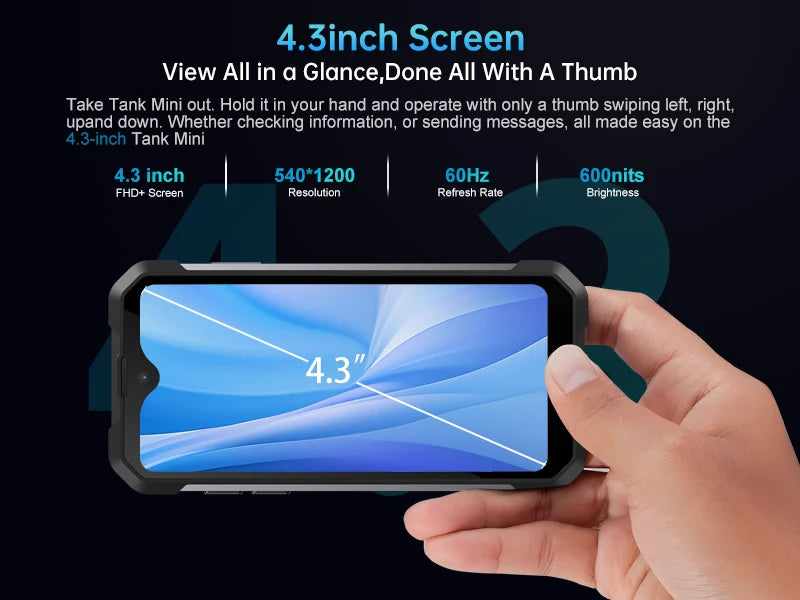 8849 Tank Mini Rugged Smartphone  4.3 inch 100MP Camera 256GB 16GB 5800mAh Android 13 CellphoneWaterproof Mobile Phone