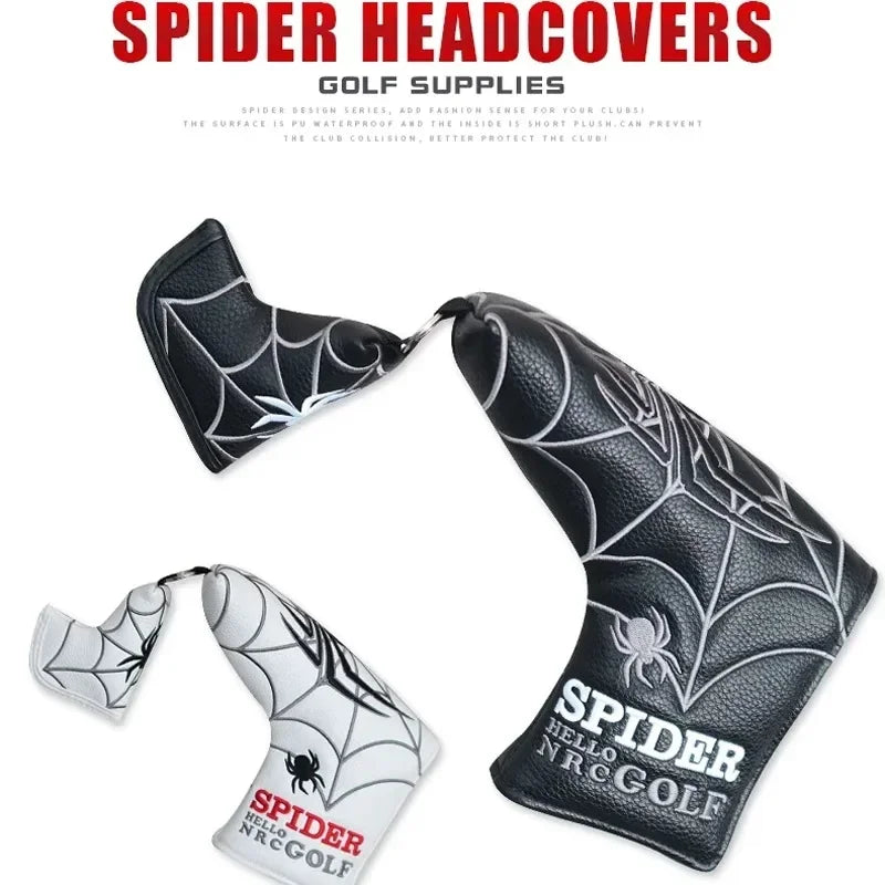 Spider Golf Head Covers PU Leather for Driver Fairway Wood Golf Clubs Durable Water-Resistant Protective Covers Stylish Design for Golf Course Use Golfer Games and Perfect Golf Gift Accessories