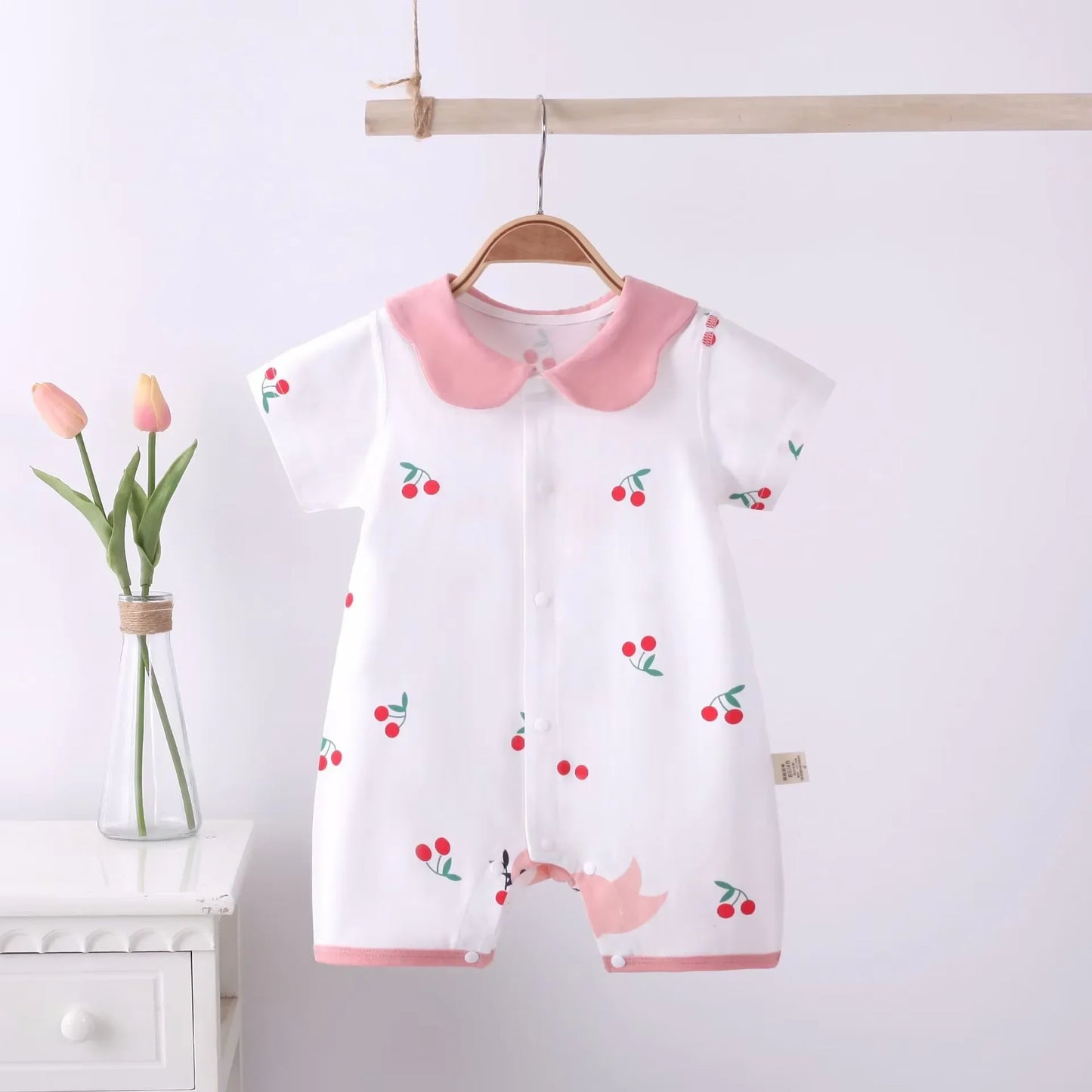 Baby Clothes Bodysuits & One-pieces Newborn Short Rompers Boys Girls Summer Jumpsuit Thin Air Conditioning Loungewear Babies