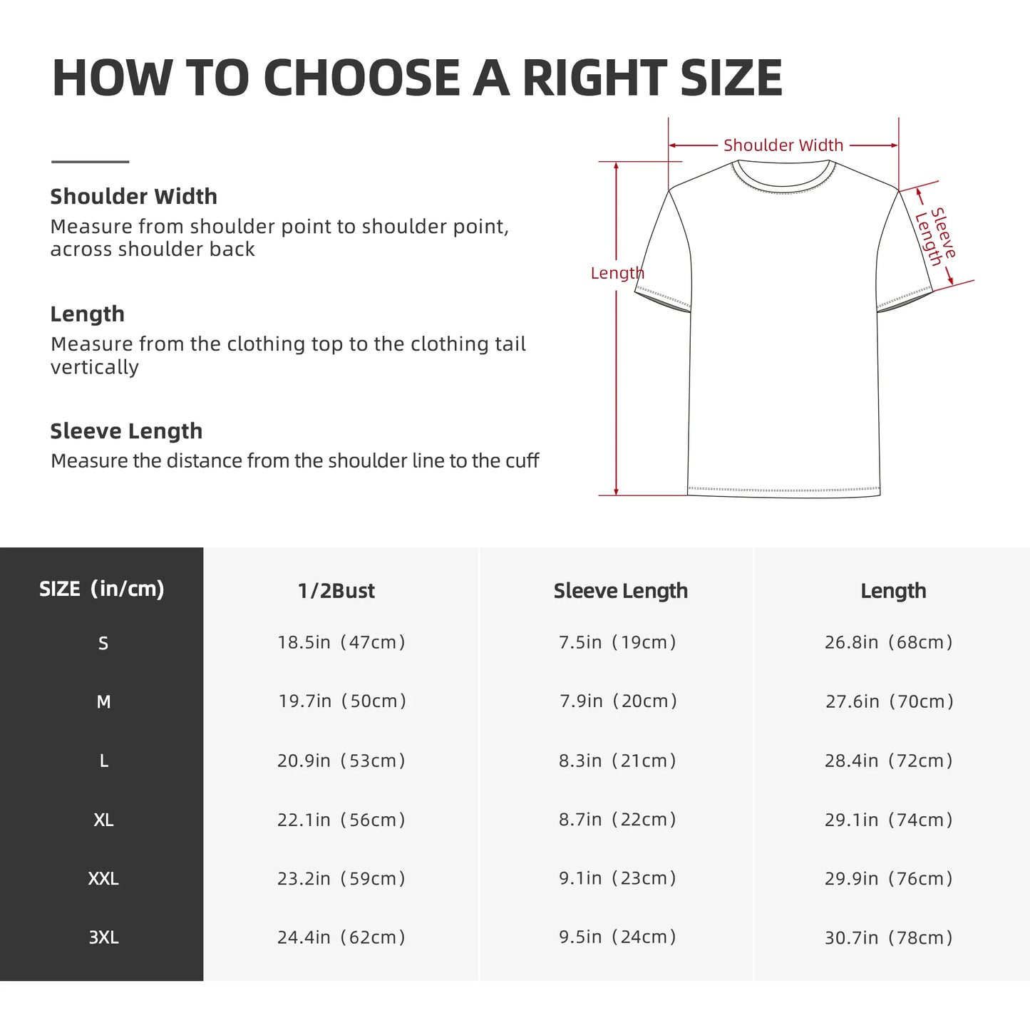 Custom T-Shirt (Text Name or Picture), 100% Cotton 180g Men's Pure Cotton Round Neck Short Sleeved T-shirt for Home Travel Sport