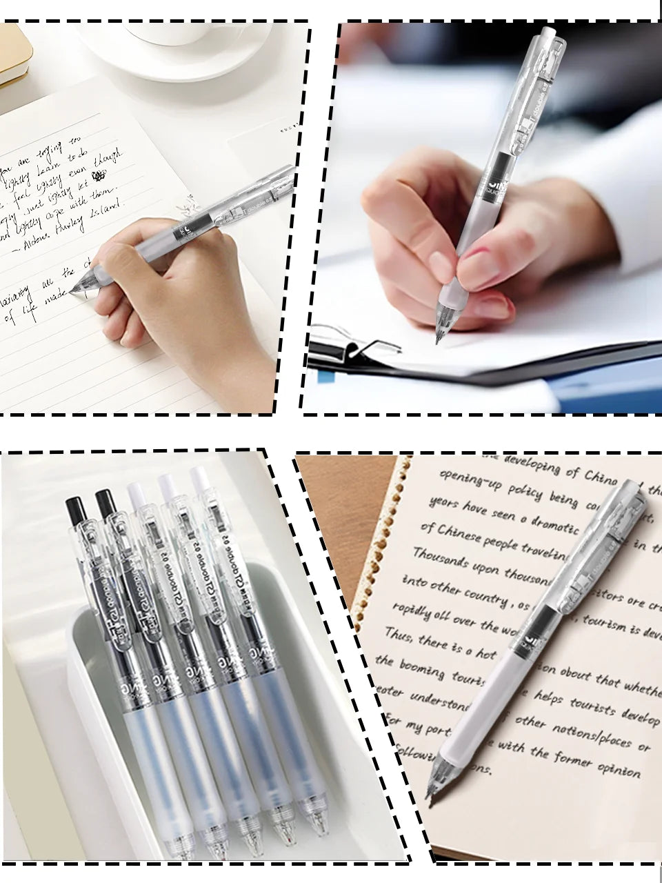 Gel Pens 12 Pack - Retractable, Ultra Fine Tip 0.5mm, Durable Non-slip Pen Body, Suitable for Students and Office - Cheap
