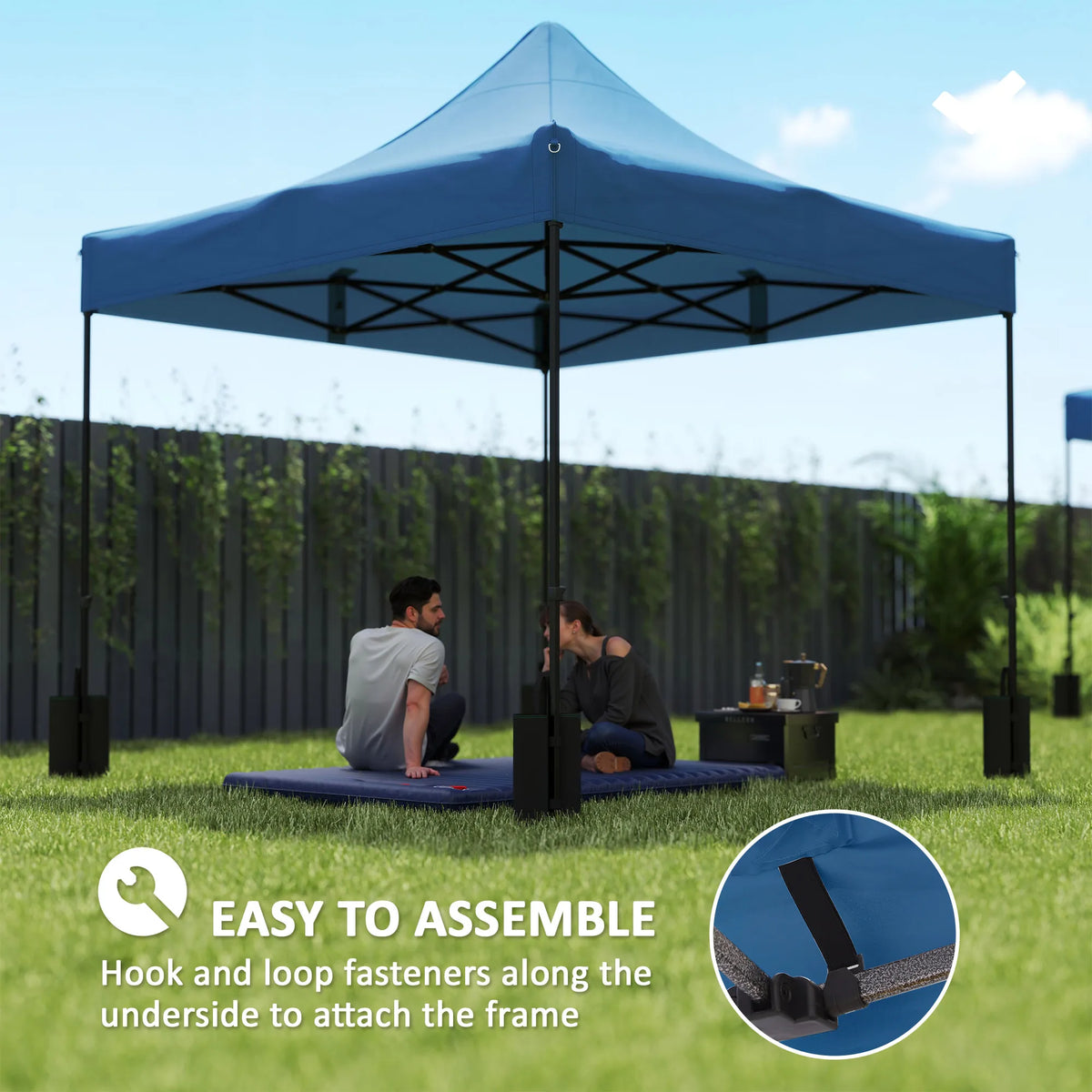 10' x 10' Pop up Canopy Replacement Top with Weight Bags, Blue