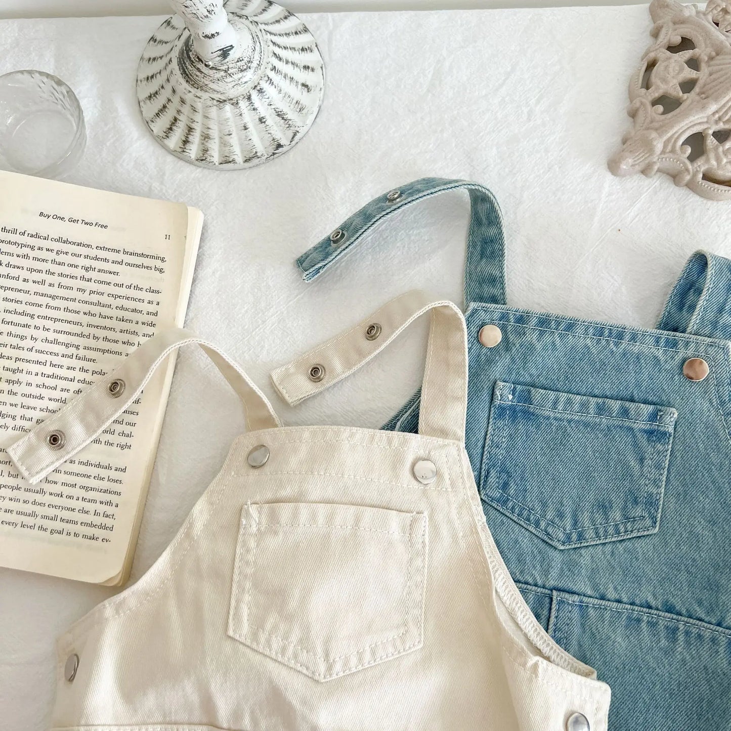 Spring and Autumn Newborn Infant Baby Boys and Girls Cowboy Sleeveless Rompers Kids Onepiece Fashion Baby Clothing