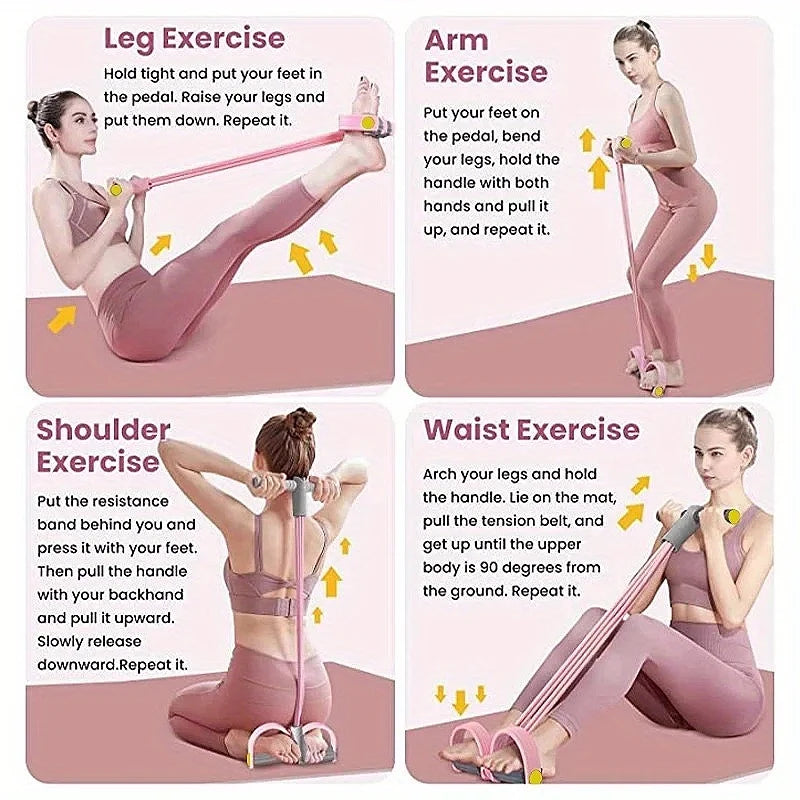 Full Body Workout Resistance Bands, 38cm Portable, TPE Elastic Tubes with Foam Grips, for Strength & Toning at Home/Gym