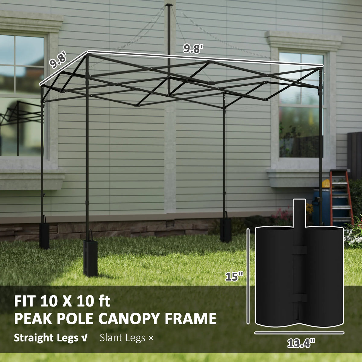 10' x 10' Pop up Canopy Replacement Top with Weight Bags, Blue