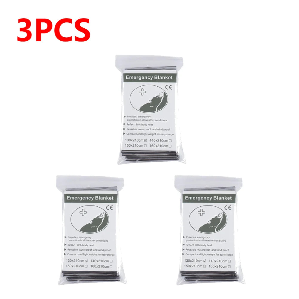 1-20pcs Emergency Mylar Thermal Blanket Foil Space Blanket Designed for NASA Body Warmer Outdoor First Aid Camping Hiking Travel