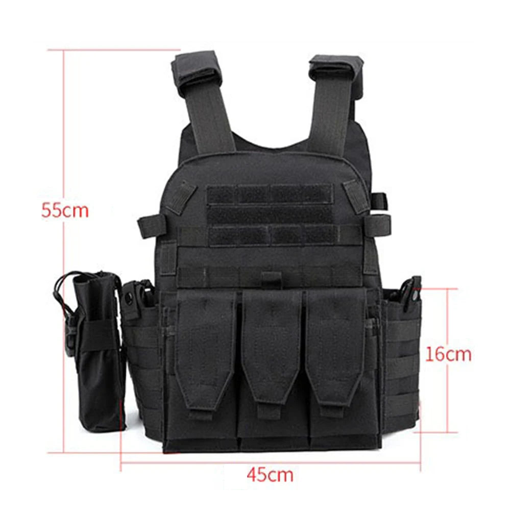 Nylon Tactical Vest Body Armor Hunting Carrier Airsoft Accessories CS Combat MOLLE Camo Military Army Vest for Outdoor Hunting