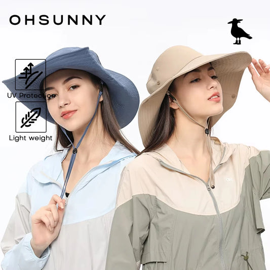 Ohsunny Alpine Hat Women Bucket Caps,UPF50+ Lightweight Packable Hiking Hats Unisex,Outdoor UV Protection Sunhats