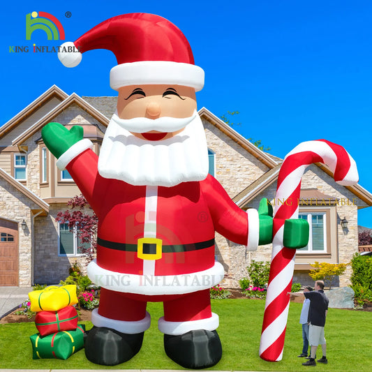 Giant Inflatable Santa Claus, Blow Up, Christmas Party, Xmas, Outdoor Decoration with Cindy Cane, Gift Boxes, 26ft