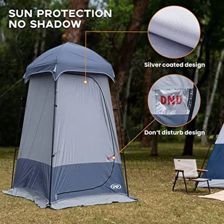 Shower Tent for Outdoor Camping: Waterproof Polyester, Beige, Quick-Setup Privacy Shelter for Dressing, Changing, Toilet, Hikin