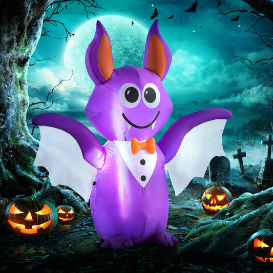 Outsunny 6ft Inflatable Halloween Bat, Blow Up Outdoor LED Yard Display, Waterproof