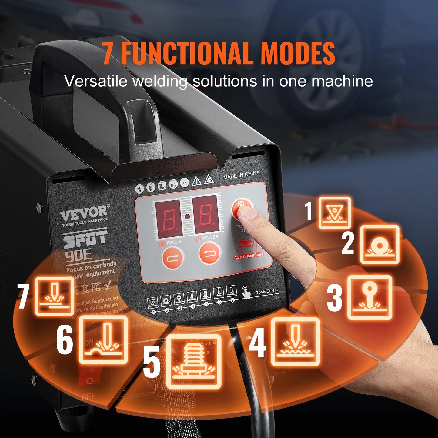 SucceBuy Spot Welder Dent Puller 3KW Stud Welder Dent Repair Kit w/ 2 Welding Guns Auto Body Spot Welding Repair Machine for Car