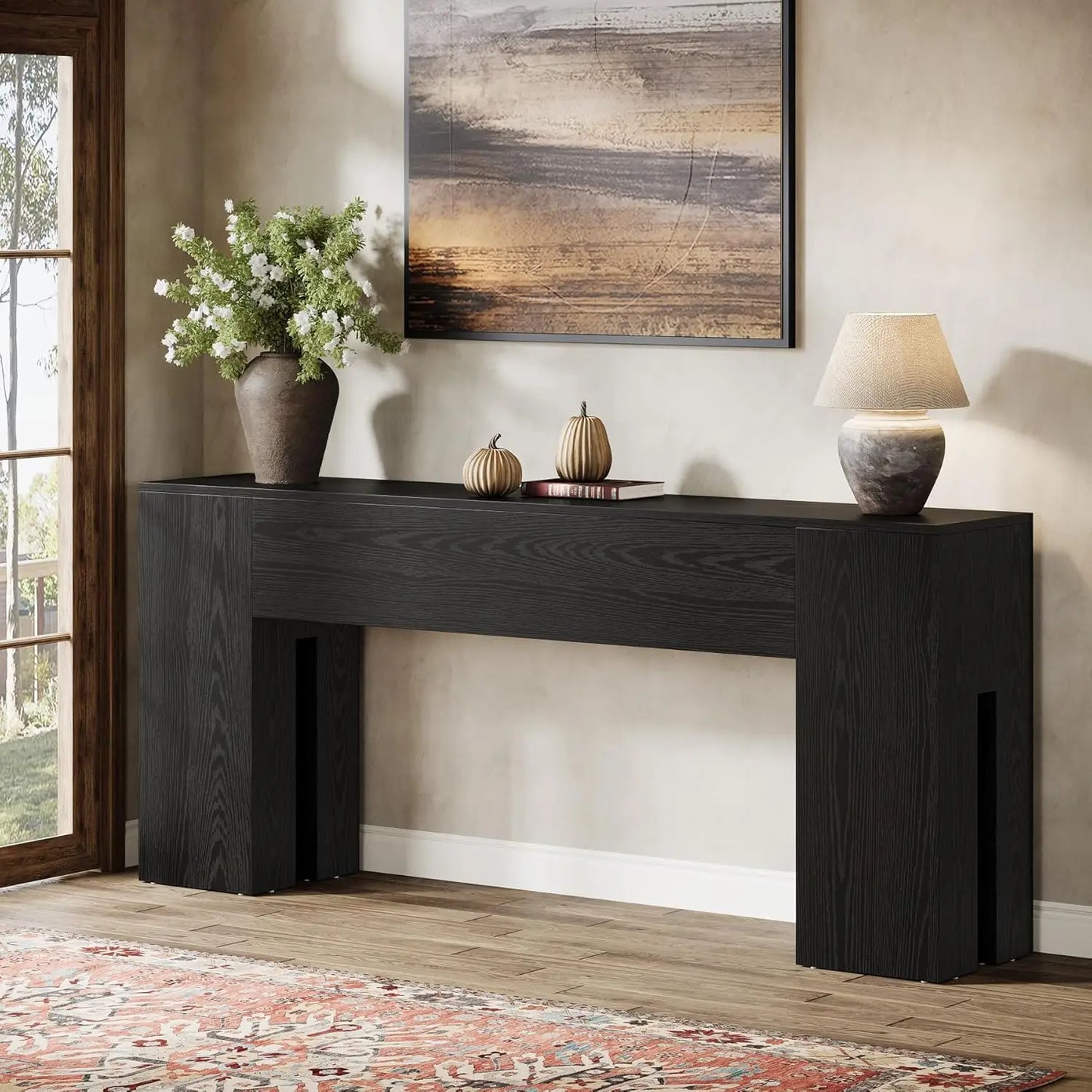 LITTLE TREE 71-Inch Long Console Table for Entryway, Farmhouse Sofa Console Behind Couch,for Hallway, Foyer, Living Room