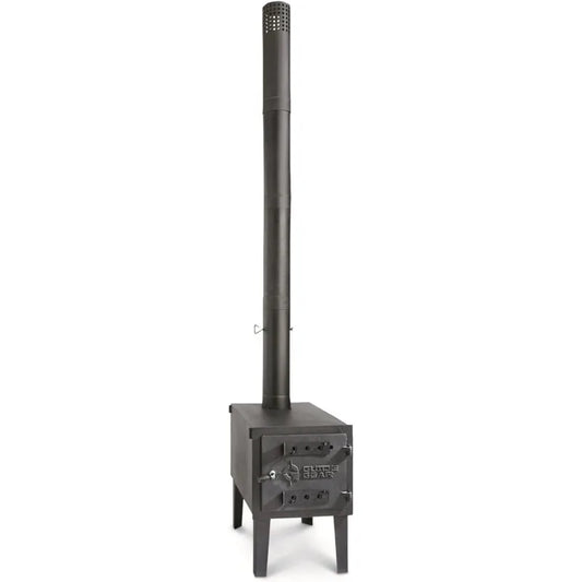 Large Outdoor Wood Burning Stove Portable With Chimney Pipe For Cooking, Camping, Tent, Hiking, Fishing, Backpacking