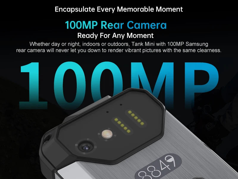 8849 Tank Mini Rugged Smartphone  4.3 inch 100MP Camera 256GB 16GB 5800mAh Android 13 CellphoneWaterproof Mobile Phone