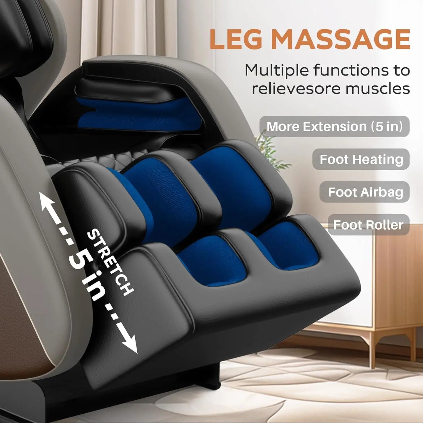 Massage Chairs Full Body, Zero Gravity Massage Chairs with Auto Modes, Airbag Massage, 6 Fix Point Rollers, Foot, Customized