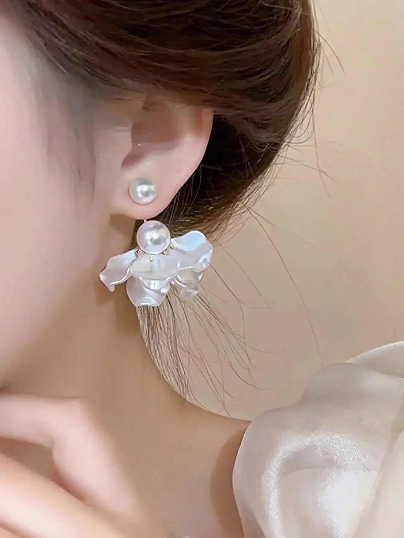 1pair Sweet High-Grade Delicate Petal & Flower Design Fashionable Daily Earrings For Elegant Women Valentines,Mom,Mother