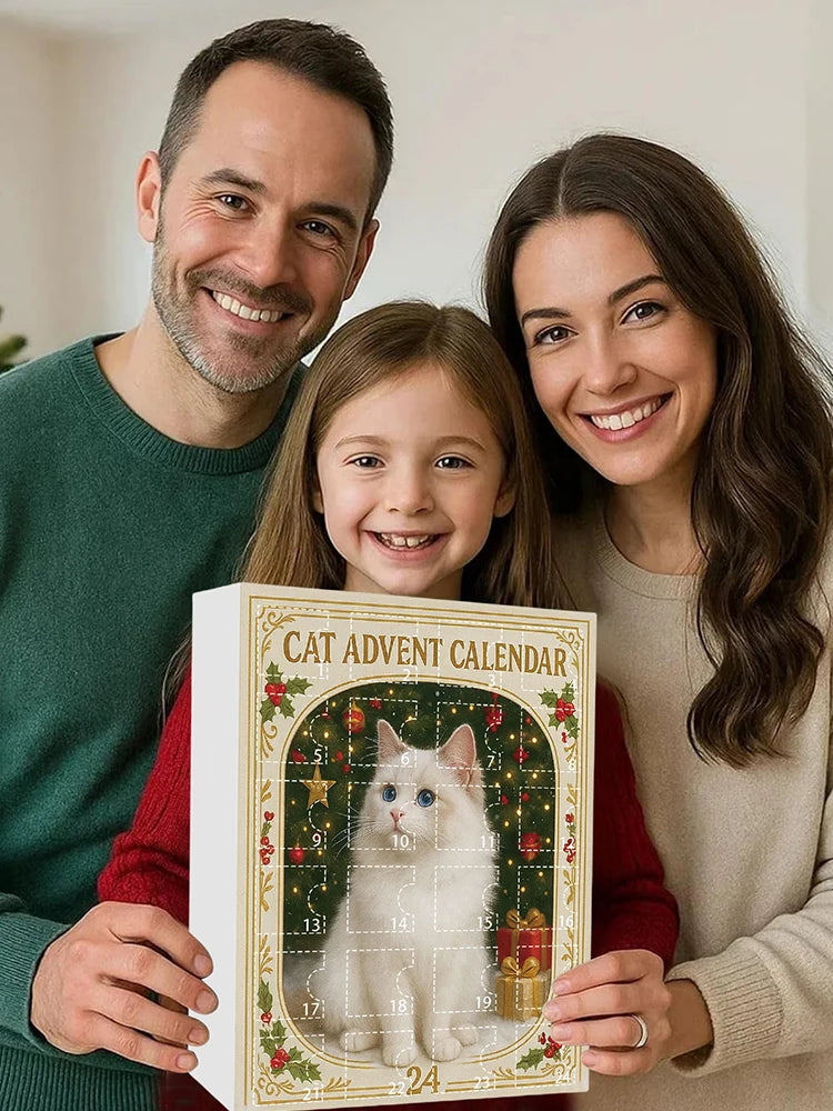 2025 Cat Christmas Countdown Calendar with 24 Ornament 24 Days Christmas Countdown Calendar Xmas Advent Calendar for Xmas Gifts