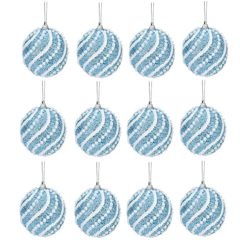 12PCS Christmas Ball Nordic Creativity Christmas Ornament Pendant Foam Balls Wedding Hanging Ball Decoration Supplies Xmas