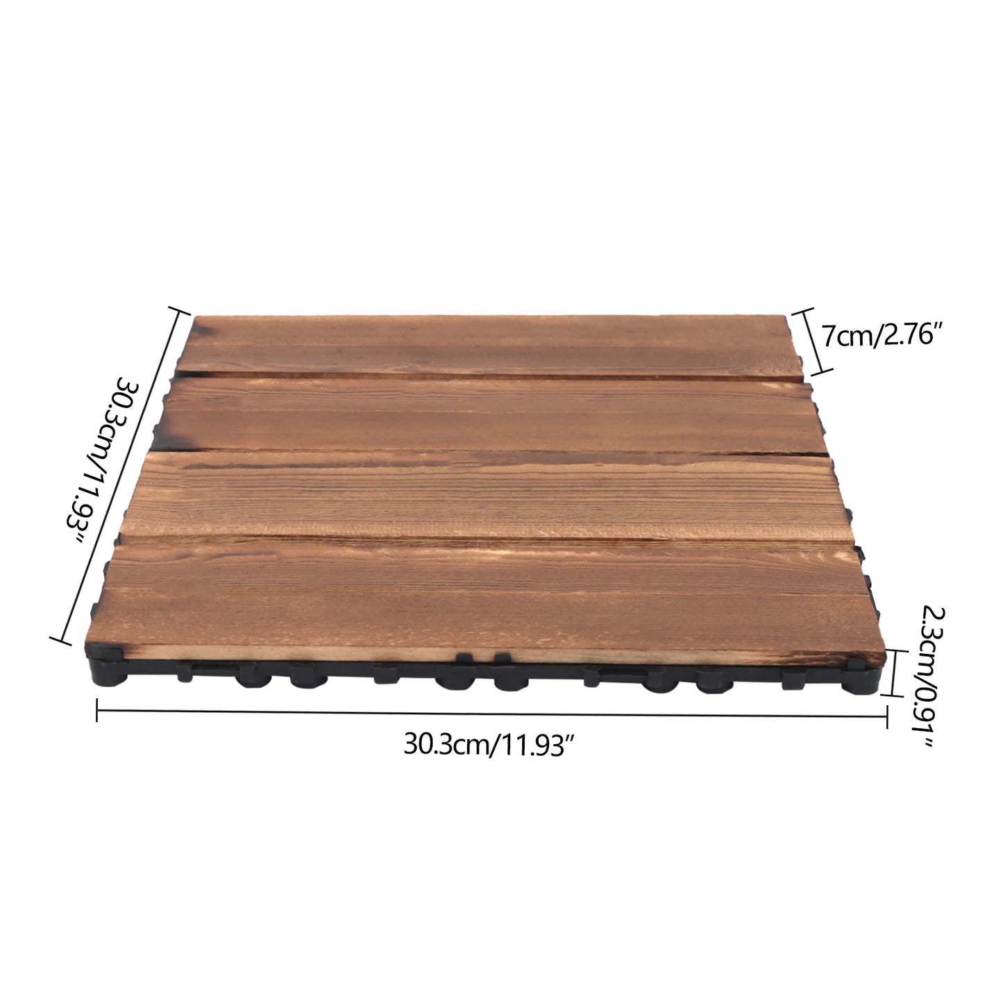 36 Pieces of 30 * 30cm Spliced Wooden Flooring, Terrace Wooden Flooring Tiles, 12 Inches X 12 Inches, Outdoor Waterproof