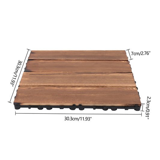 36 Pieces of 30 * 30cm Spliced Wooden Flooring, Terrace Wooden Flooring Tiles, 12 Inches X 12 Inches, Outdoor Waterproof