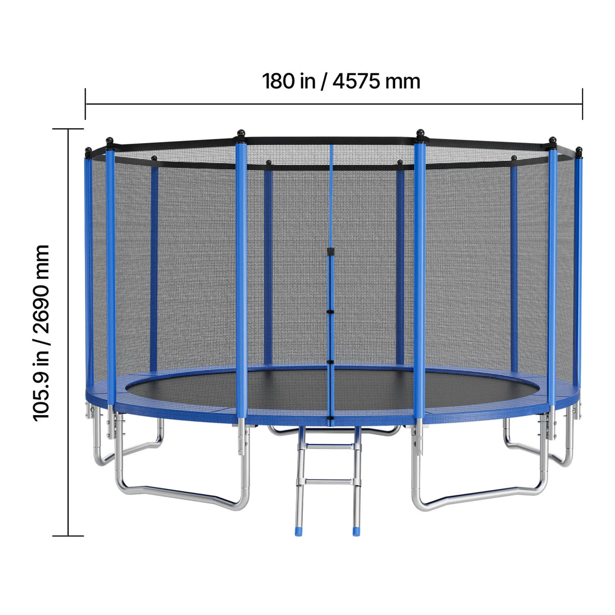 SucceBuy Outdoor Trampoline With Enclosure Net 8 To 16 Ft For Kids And Adults