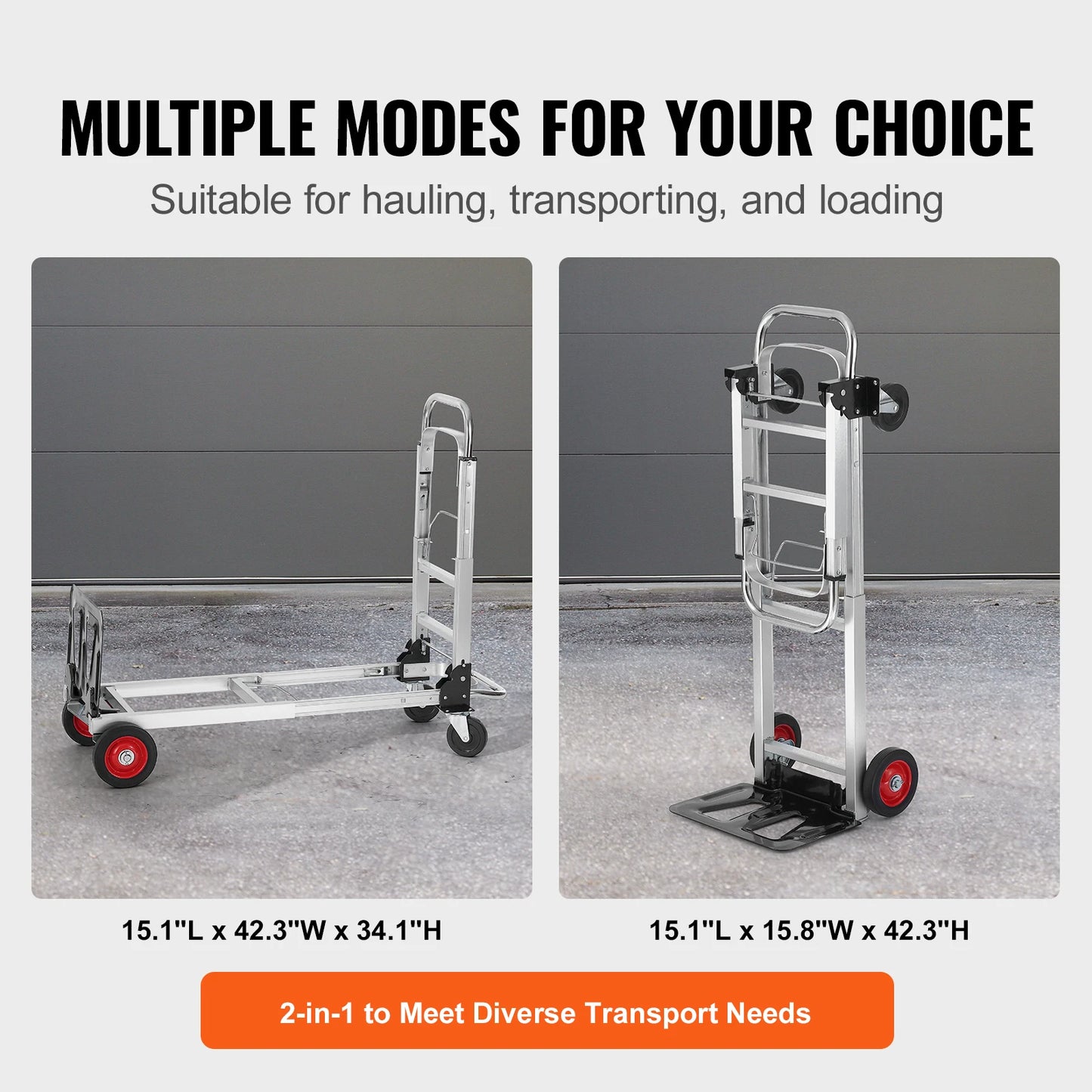 SucceBuy 400lbs Folding Hand Truck Lightweight Dolly with Wheels Foldable Luggage Utility Cart for Transport Moving in Warehouse