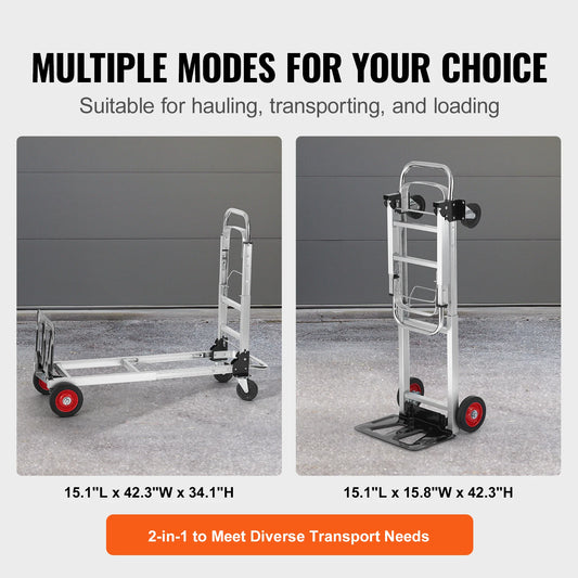 SucceBuy 400lbs Folding Hand Truck Lightweight Dolly with Wheels Foldable Luggage Utility Cart for Transport Moving in Warehouse